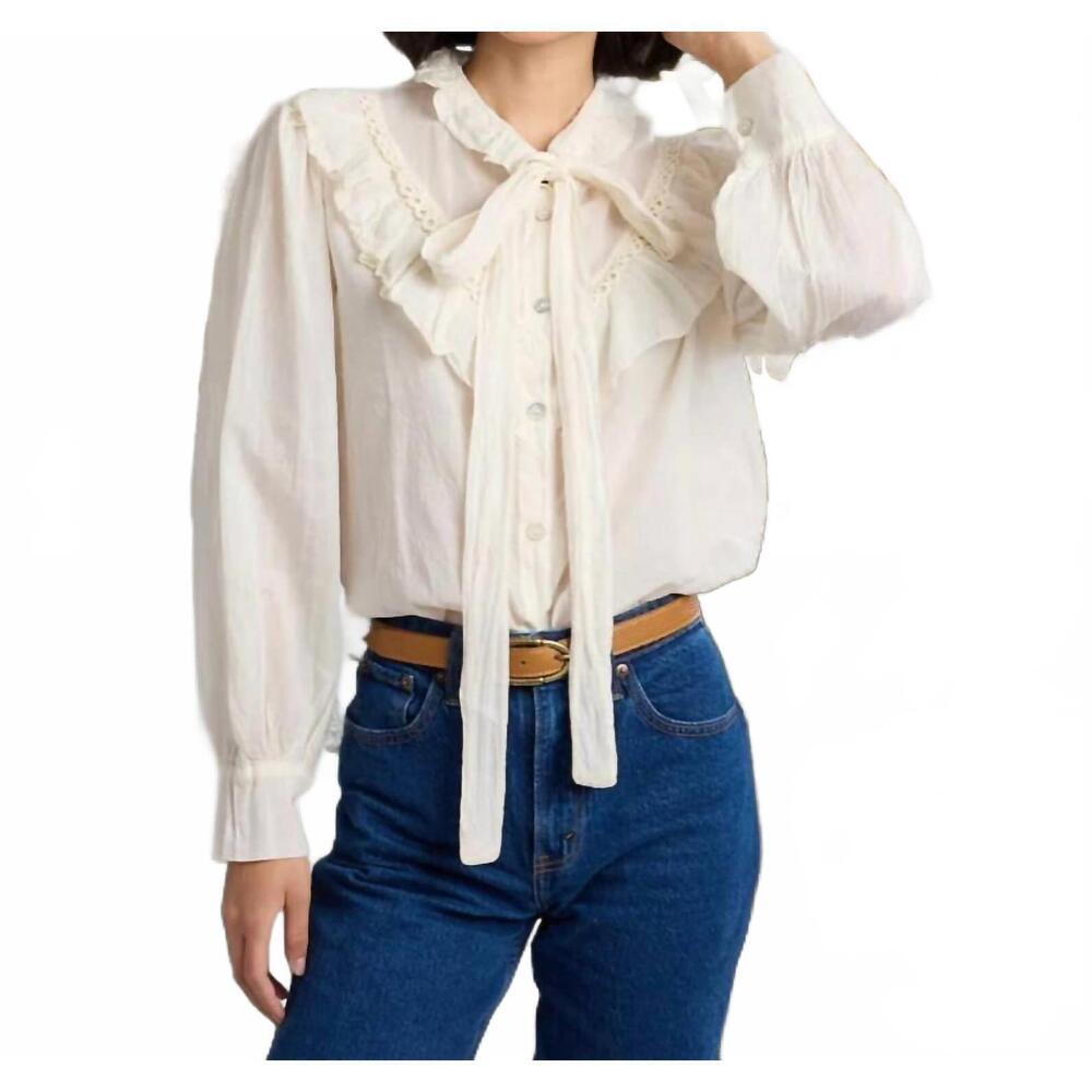 NEW COBBLESTONE LIVING gianna cotton blouse in ecru